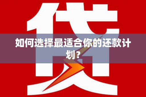 彭山如何选择最适合你的还款计划？