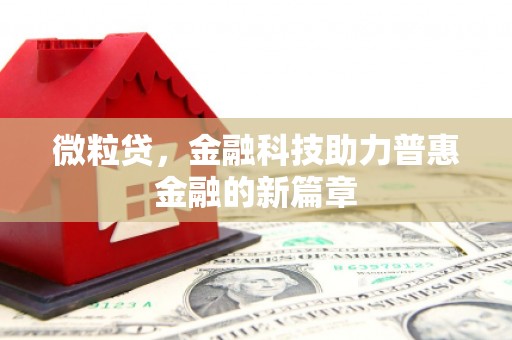 彭山微粒贷，金融科技助力普惠金融的新篇章