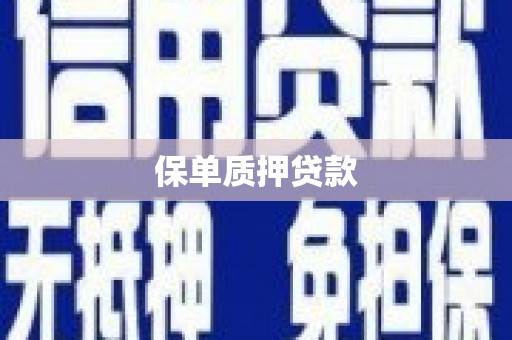 彭山保单质押贷款